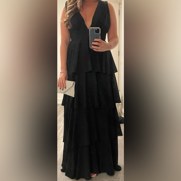 Amazing Evening Black Tiered Maxi Dress - Picture 3 of 4